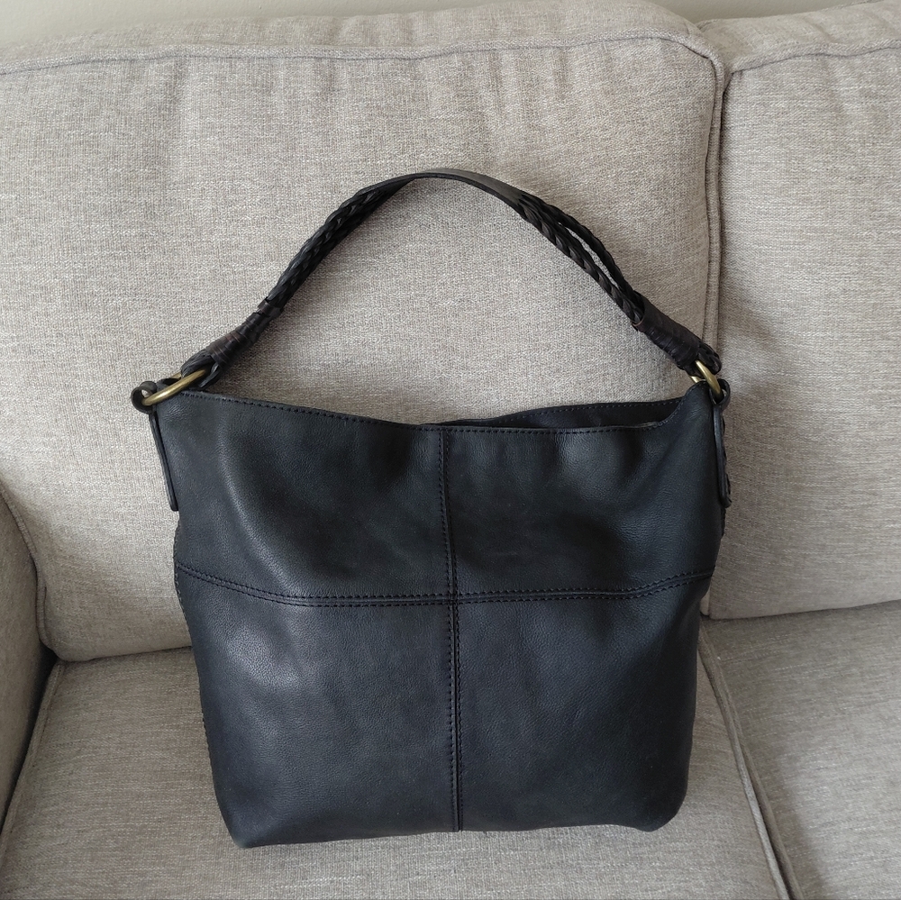 Lucky Brend Inspired Vintage Black Leather Shoulders Bag